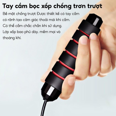 Dây Nhảy Không Dây JR100 tại nhà lõi thép, tay cầm chống trượt, độ bền cao