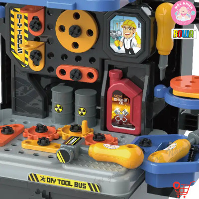 Đồ Chơi Hướng Nghiệp Nhập Vai Kỹ Sư BOWA 8071 – Xe buýt công cụ 59 chi tiết