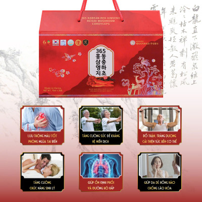 Nước hồng sâm linh chi đông trùng hạ thảo 20 gói 365 Sang - đẹp - Chất