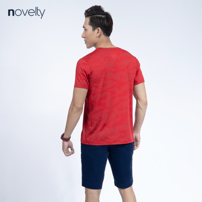 Áo thun nam Novelty cổ tròn họa tiết in chìm 190207