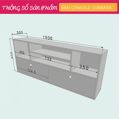 Bàn sảnh ra vào gỗ hiện đại SMLIFE Cimbara
