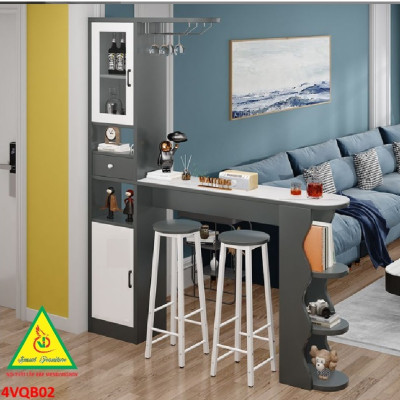 Quầy bar mini, quầy bar kiêm vách ngăn phòng khách nhà bếp 4VQB02 ( Không kèm ghế )- NỘI THẤT LẮP RÁP VIENDONGADV