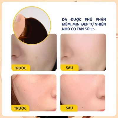 Cọ Chuyên Đánh Kem Nền không tì vết Lông Mềm Cầm Tay Có Hộp Đựng Đầu Phẳng Hình Lục Giác Dùng Tán Kem Nền / Phấn Má/ BB