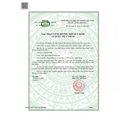 Viên uống bổ não Alpha Brain Olympian Labs Mỹ 60 viên chứa ginkgo biloba giúp tăng cường tuần hoàn não