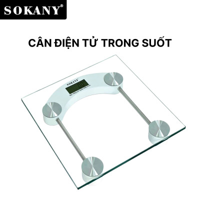 Cân điện tử sức khoẻ SOKANY mặt kính trong suốt chịu lực đến 180kg SK-19030 - HÀNG CHÍNH HÃNG