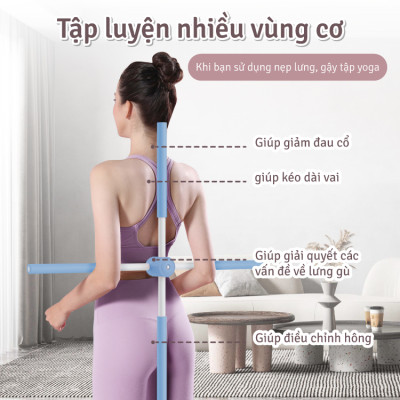 BG Gậy Tập Lưng, Vai 6015 PINK, Chống Gù, Uốn Thẳng Lưng, Gậy Tập Yoga (hàng nhập khẩu)