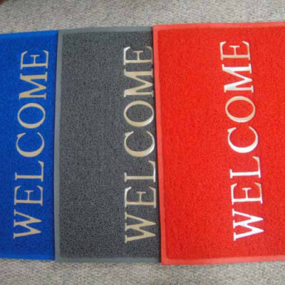Thảm chùi chân đế cao su Welcome Màu Đỏ