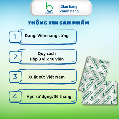 Viên Uống Giải Độc Gan YB  Hỗ Trợ Thanh Nhiệt, Giải Độc Gan, Bảo Vệ Gan - Hộp 30 viên