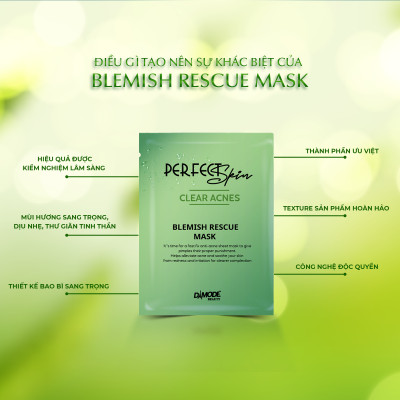 Mặt nạ tinh chất cô đặc cho da dầu da mụn BLEMISH RECUE MASK DAMODE 4 cái dùng thử 
