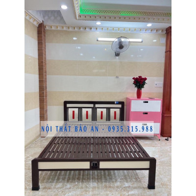 GIƯỜNG SẮT - HỘP GIẢ GỖ HIỆN ĐẠI TRẺ TRUNG 1M6X2M