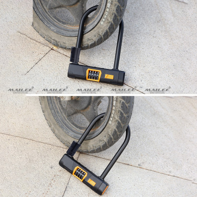 Khóa Chữ U Chống Trộm Cho Xe Máy/ Xe Điện/ Xe Đạp U-0511 Hợp Kim Thép Vỏ PVC - Khóa Mã 4 Số + Cáp Thép 1m2 (tùy chọn) - Mai Lee
