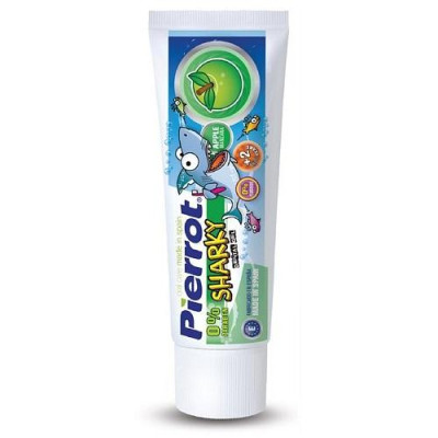 [ Mua 2 tặng 1 set kit ] Gel đánh răng trẻ em Pierrot Sharky Calci hữu cơ hương táo 75ML