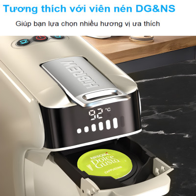 Máy pha cà phê 6 trong 1, Espresso, Viên Nén Nespresso, Nescafe Dolcegusto, Kcup, Túi ESE POD và Trà thương hiệu Mỹ HiBREW H1B - Hàng Chính Hãng