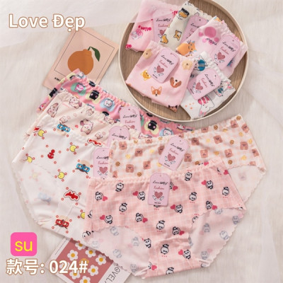 Combo 5 Quần Lót Nữ Su Tăm Nhiều Họa Tiết Love Đẹp 024 – Siêu Mềm, Co Giãn 4 Chiều