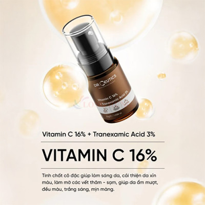 Tinh chất dưỡng trắng da DrCeutics Vit C Vitamin C 16% + Tranexamic Acid 3% (30g) - Hàng chính hãng