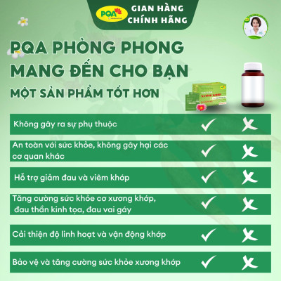 PQA Phòng Phong Thư Giãn Xương Khớp Trừ Phong Thấp Mạnh Gân Tốt Và Thần Kinh Tọa Hộp 25 gói