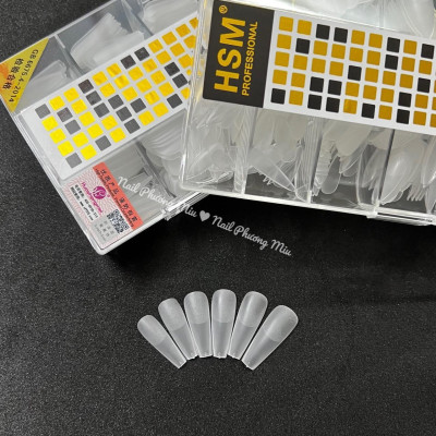 Móng Úp Tay HSM 500 Móng, Đủ Size, Nhiều Form Vuông Thang Tròn Nhọn, Nhựa Trong Đục, Làm Nail Đa Dạng Và Sáng Tạo bộ nail giả dáng bầu