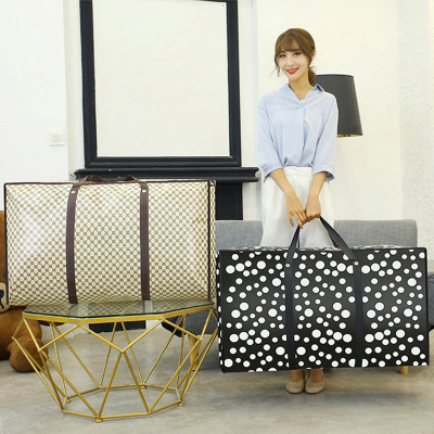 Túi Bạt Size Lớn Chống Thấm Đựng Chăn, Quần Áo Đa Năng Có Khóa Kéo Tiện Lợi - Giao Hoa Văn Ngẫu Nhiên