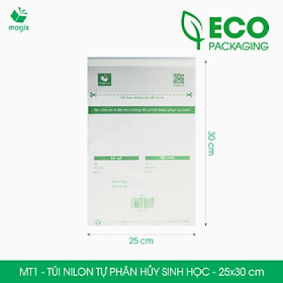 MT1 - 30x25 cm - 50 Túi nilon (tự phân hủy sinh học) đóng hàng 