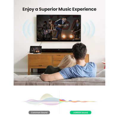 Ugreen UG80845AV170TK 1M Màu Đen Đầu cáp Màu Nâu Cáp chuyển đổi âm thanh 3.5mm sang 2 cổng RCA - HÀNG CHÍNH HÃNG