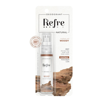 Xịt khử mùi chiết xuất thiên nhiên Refre Natural Woody Hương Gỗ 30ml