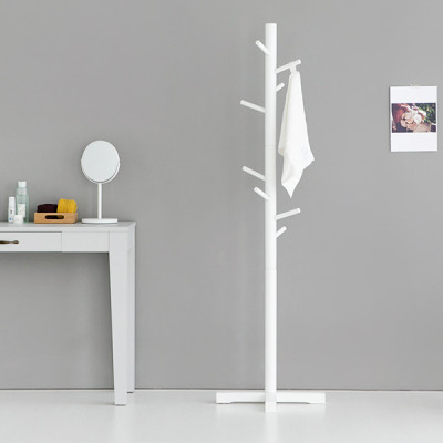 CÂY TREO QUẦN ÁO HÀN QUỐC GỖ LẮP RÁP- STANDING HANGER MÀU TRẮNG