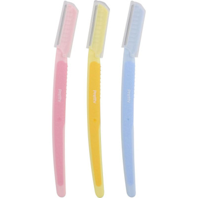 Dao Cạo Lông Mày Cán Dài Kai Pretty 01628-GA0053 (Set 3 cây)