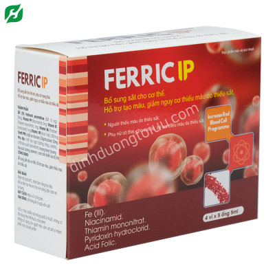 THỰC PHẨM CHỨC NĂNG BỔ SUNG SẮT CHO CƠ THỂ HỖ TRỢ TẠO MÁU, GIẢM THIẾU MÁU DO THIẾU SẮT FERRIC IP 50MG HỘP 20 ỐNG 