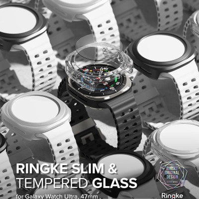 Vỏ ốp kèm dán cường lực cho Galaxy Watch Ultra RINGKE Slim & Glass - Hàng Chính Hãng