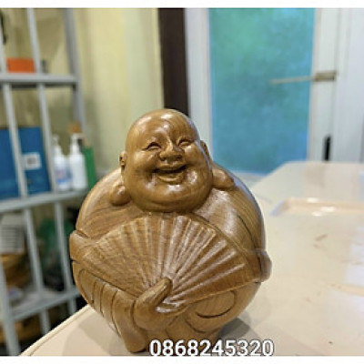 Cụ di lặc tự tại bằng gỗ bách xanh thơm nức kt 9×8×8cm 