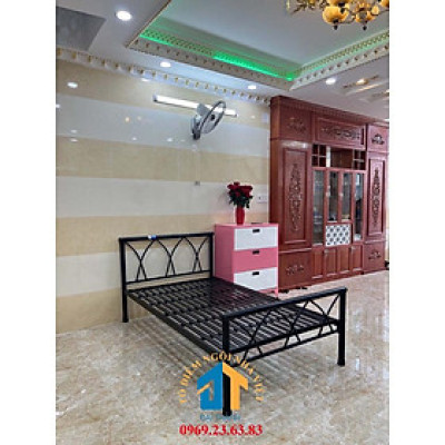 Giường sắt szie 1m2x2m giá rẻ kiểu đan chéo