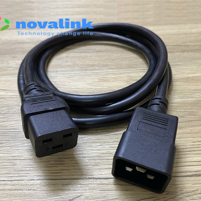 Dây nguồn C19 C20 cao cấp Novalink NV-56003A - 15A-220/250V. Lõi đồng 3Gx2.08mm - Hàng chính hãng