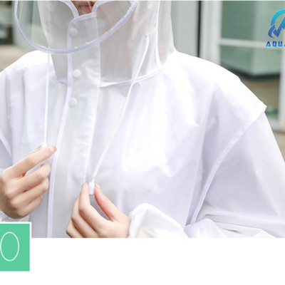 ÁO MƯA ĐƠN Áo Mưa Trong Suốt Dáng Dài Vành Rộng Có Khóa Kéo