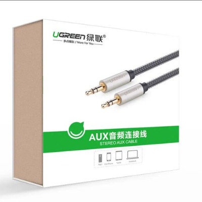 Ugreen UG40782AV125TK 3M màu Đen Cáp âm thanh 2 đầu 3.5mm dương đầu bọc kim loại cao cấp - HÀNG CHÍNH HÃNG