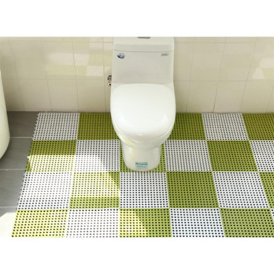 Set 4 Tấm Lót Sàn Thảm Nhựa Ghép Decor KIỂU Ô Tròn T3 - 30X30Cm - Nhựa Dày Chống Trơn Trượt, Khô Thoáng Nhà Tắm