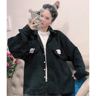 Áo khoác nữ hàn quốc NHUNG GÂN Nút - Nắp Túi Xéo cá tính cực chuẩn-A775