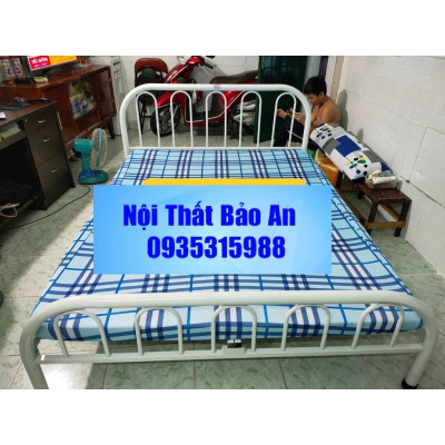 Giường sắt kiểu đơn giản nhiều kích thước từ 1m đến 1m8 - Nội Thất Bảo An