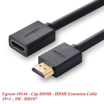 Ugreen 10146 5M màu Đen Cáp tín hiệu HDMI nối dài hỗ trợ 4K x 2K Ugreen HD107 - Hàng Chính Hãng