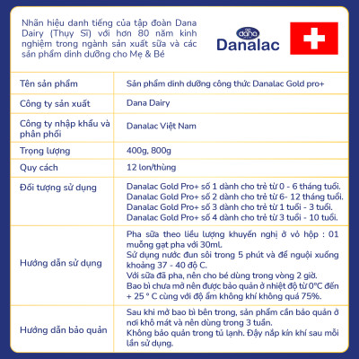 Sữa Danalac Gold Pro+ Số 1 Cho Bé 0- 6 Tháng Hỗ Trợ Bé Ăn Ngon Tiêu Hóa Tốt