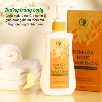 Bộ chăm sóc sắc đẹp toàn diện Wonmom (kem nghệ tươi+ kem sữa nghệ+ sữa tắm+ dầu gội + DDVSPN )