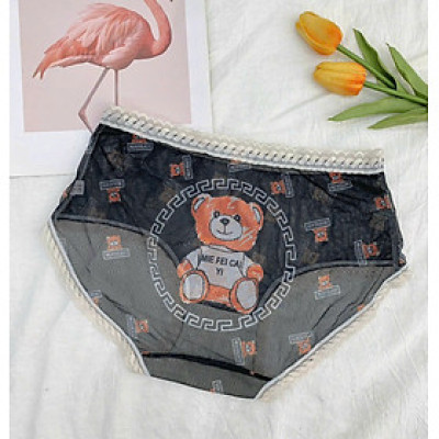 Quần lót QV368 lưới lưng cao thoáng mát hình gấu dẽ thương