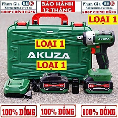 Máy Siết Bulong Pin AKUZA B350Pro Lực Siết 350N/m 21V - 2 Pin 10 Cell không chổi than - Bảo hành chính hãƞg