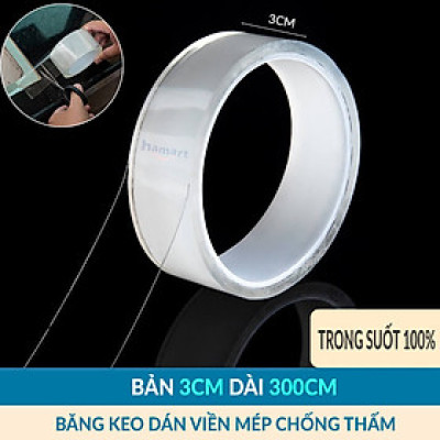 Băng Dán Viền Bếp Bồn Chậu Rửa Trong Suốt Keo Siêu Dính Dán Mép Tường Chống Bẩn Dầu Mỡ Nấm Mốc
