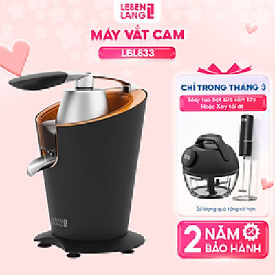 Máy vắt cam Lebenlang LBL833, công suất lớn 1000W, dung tích 400ml, vắt kiệt nước, bảo hành 2 năm - hàng chính hãng