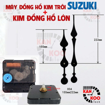 Máy Đồng Hồ Treo Tường KIM TRÔI XỊN SUZUKI Bánh Xe Đen – Kèm Bộ Kim Dài 22.2cm – Bảo Hành 5 Năm