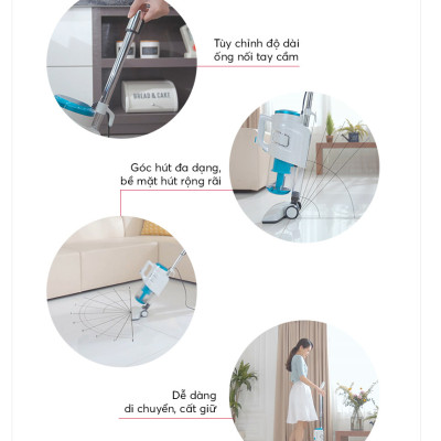 Máy hút bụi cầm tay Votemm Hàn Quốc (600W) - Hàng chính hãng 2 chiều hút thổi bụi, chạy êm, bảo hành 1 năm