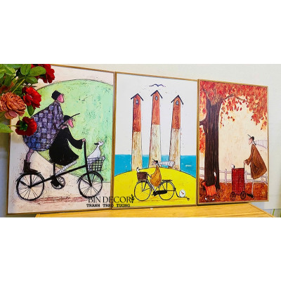 (ẢNH THẬT) Tranh treo tường nghệ thuật trang trí decor phòng khách nhà hàng khách sạn