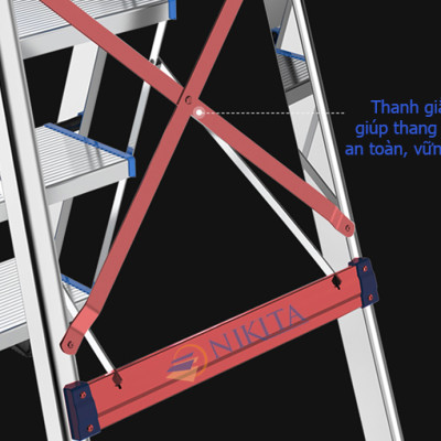 Thang nhôm ghế bậc lớn Nikita NKT-DL04