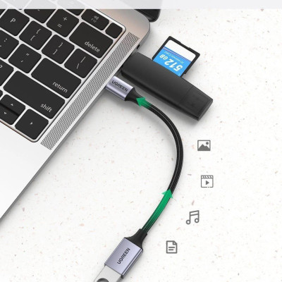 Ugreen UG70889US378TK 10cm bộ chuyển USB type C ra USB 3.0 OTG màu xám - HÀNG CHÍNH HÃNG