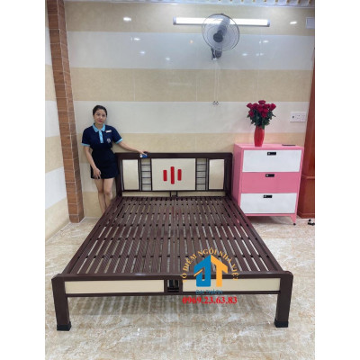 Giường sắt kiểu gỗ 1m4x2m